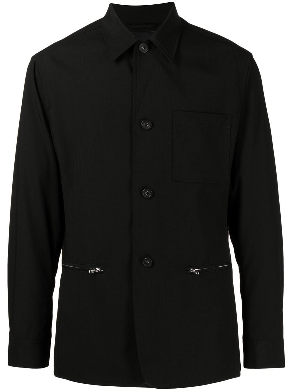 Single-breasted wool-blend jacket