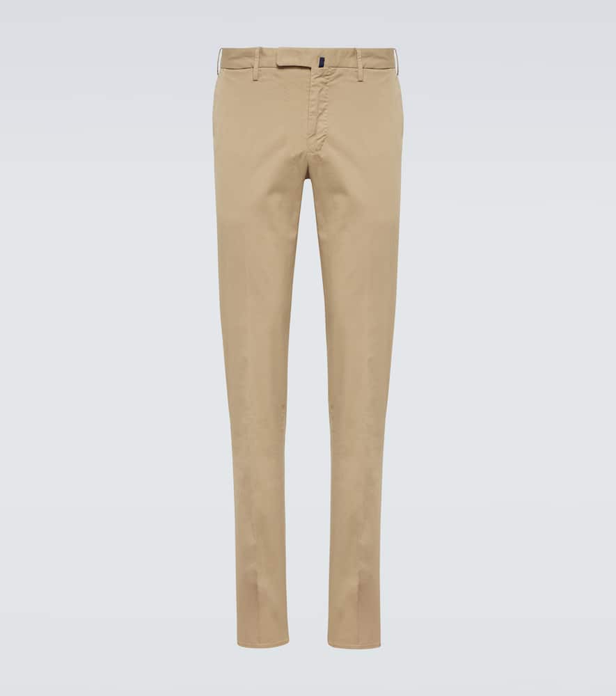 Cotton-blend slim pants