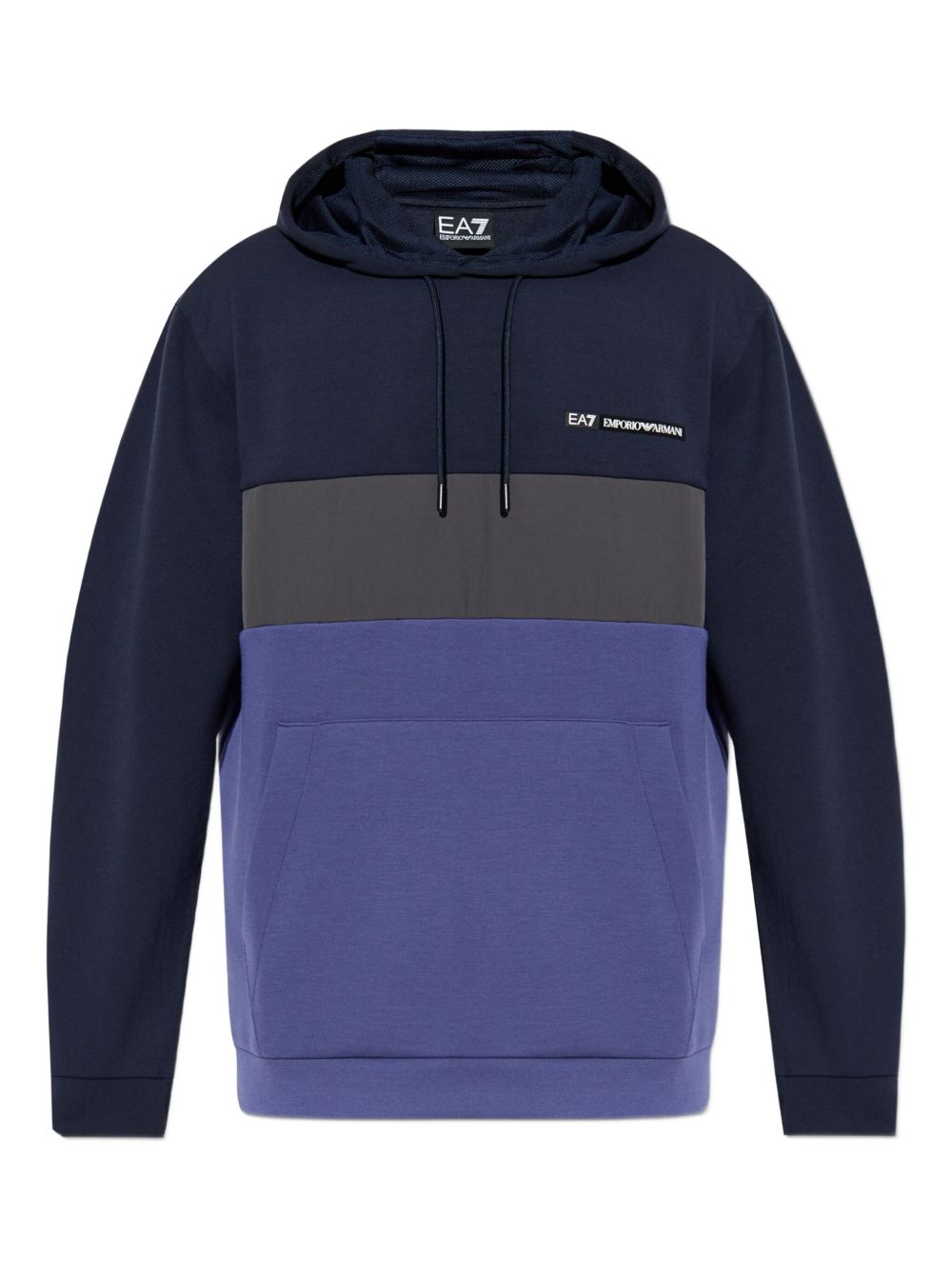 Colour-blocked hooded sweatshirt - Blue