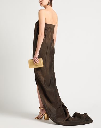 Woman Maxi dress Dark brown Size M Viscose, Cupro