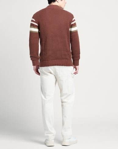Man Cardigan Brown Size L Cotton