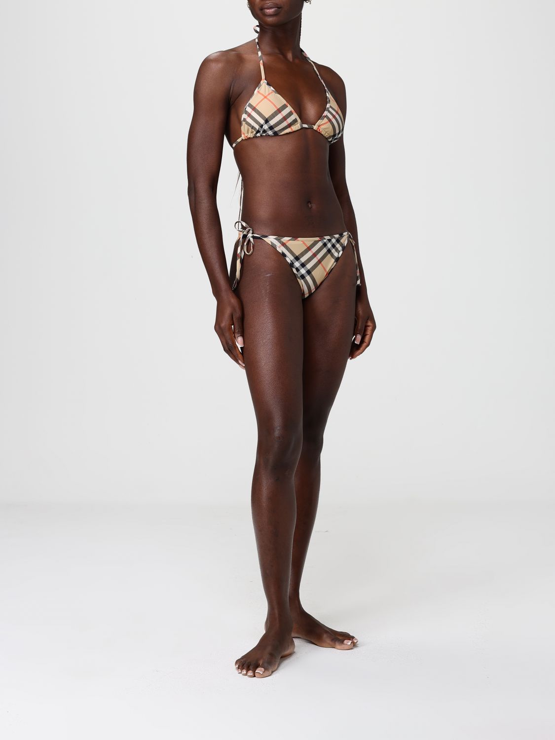 Beige Check Bikini