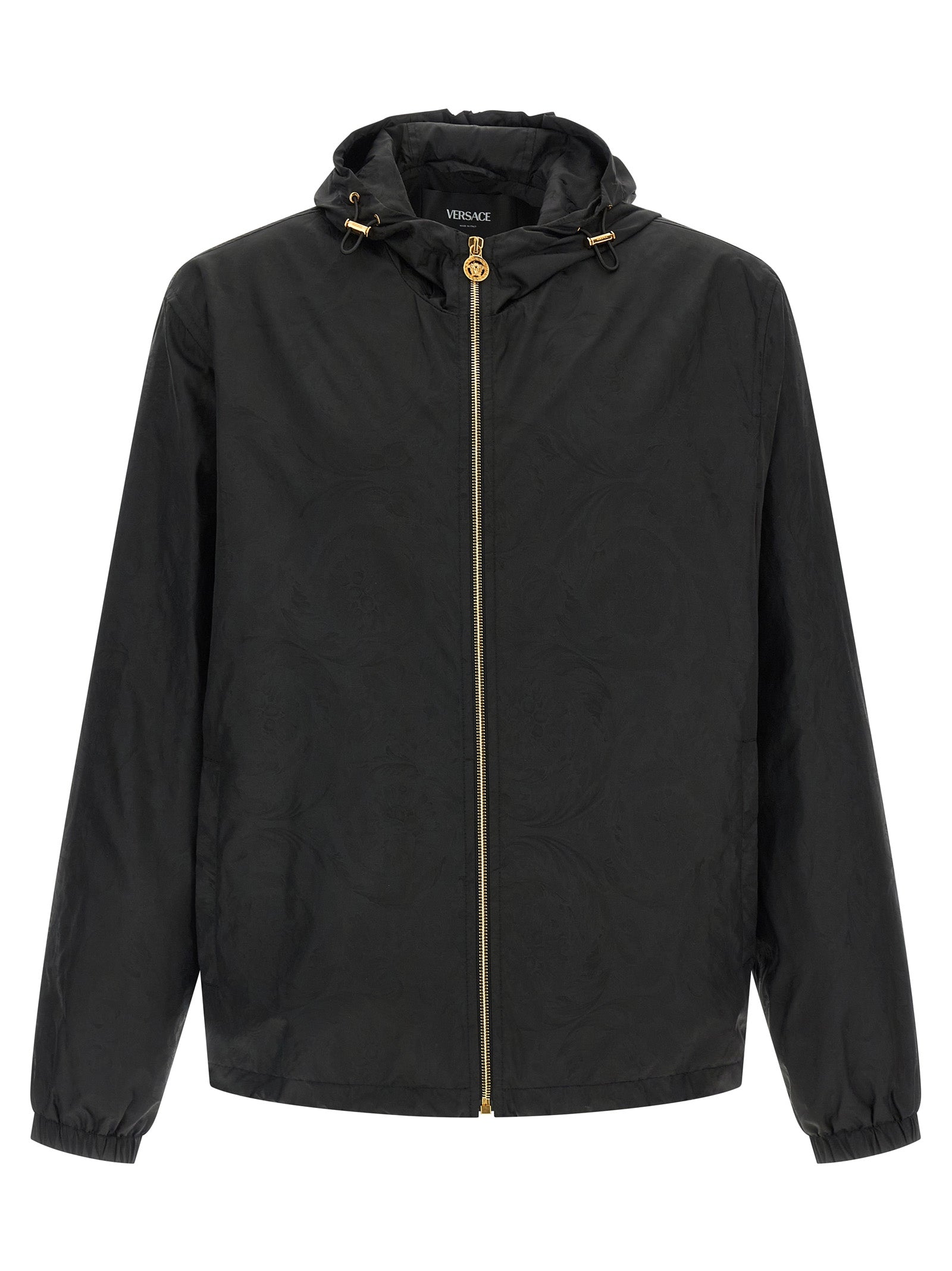 Nylon Shell Hooded Jacket — Black