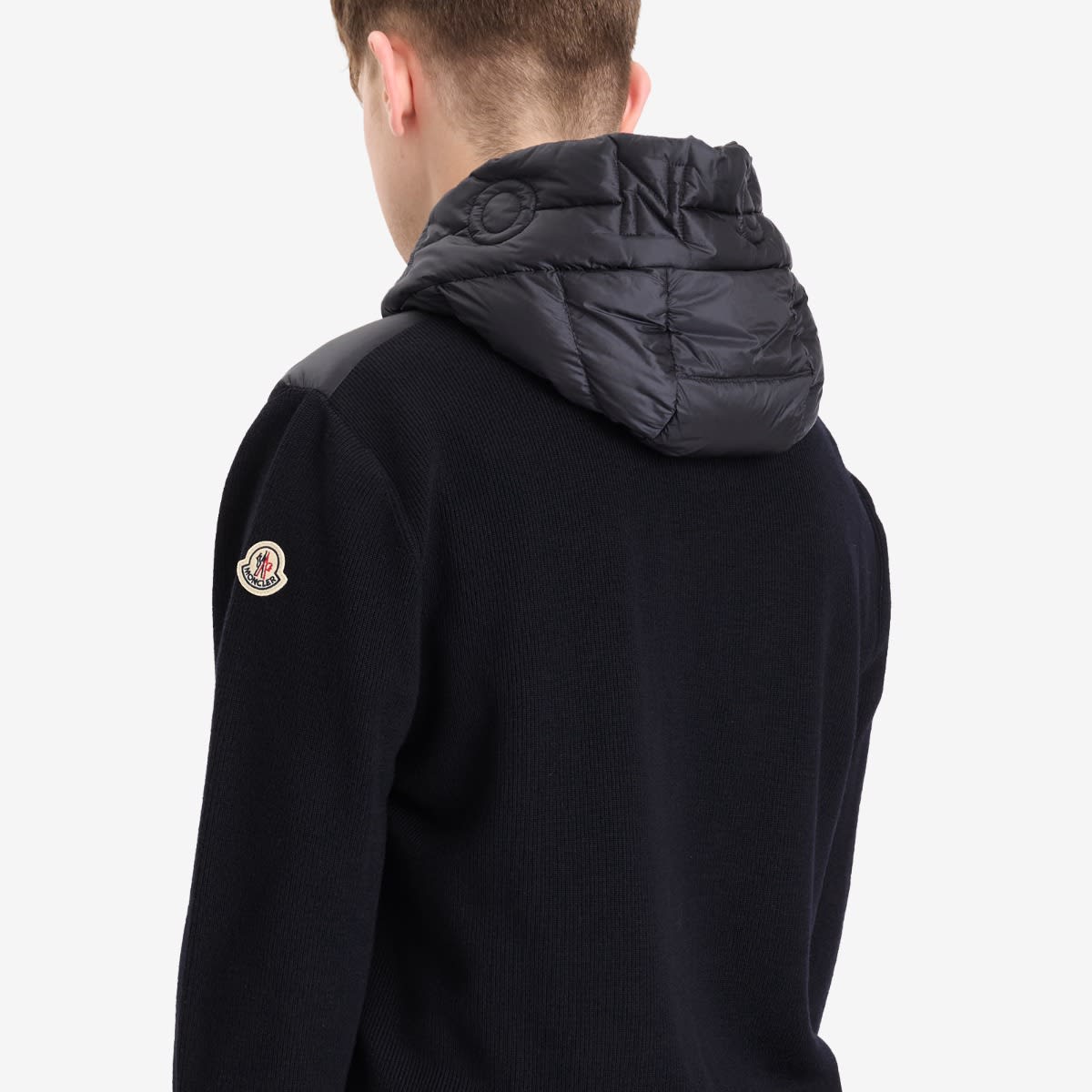 Men's Hybrid Zip Through Hooded Jacket Navy