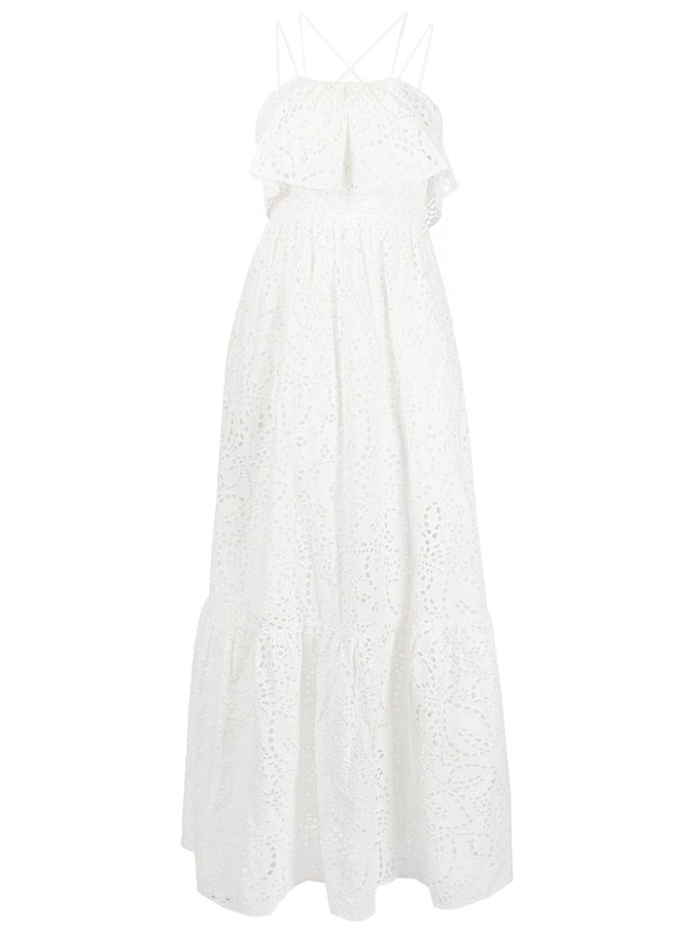 Broderie anglaise maxi dress - White