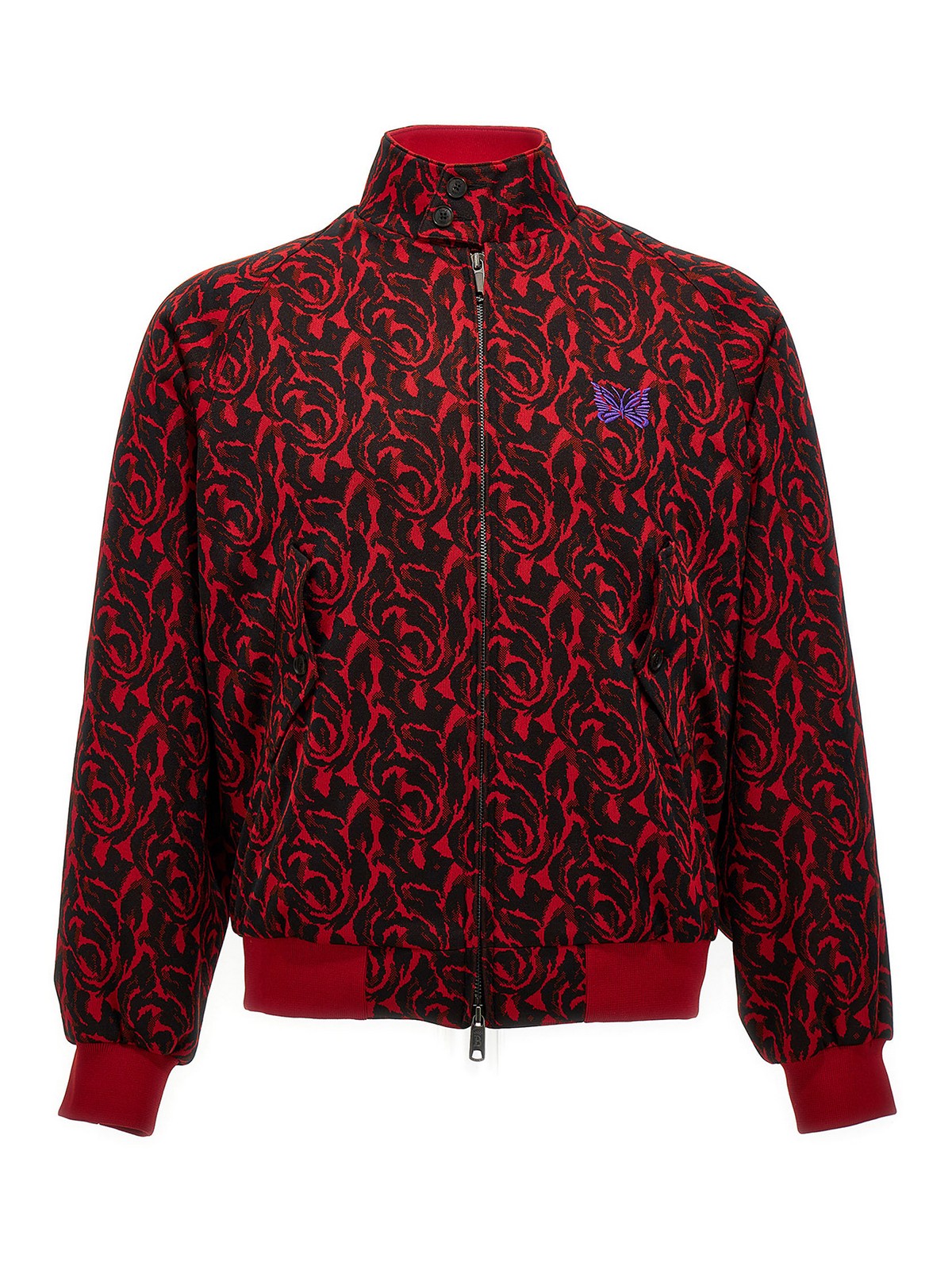 Jacquard needles bomber jacket