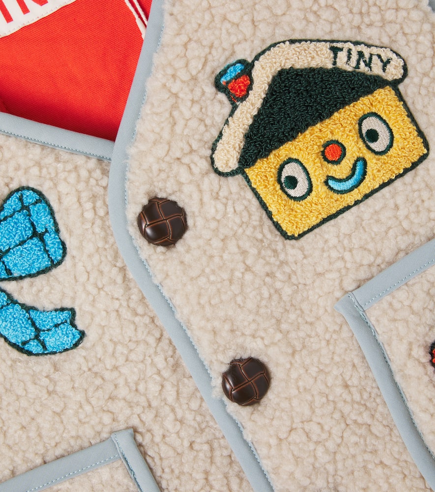 Embroidered padded teddy vest
