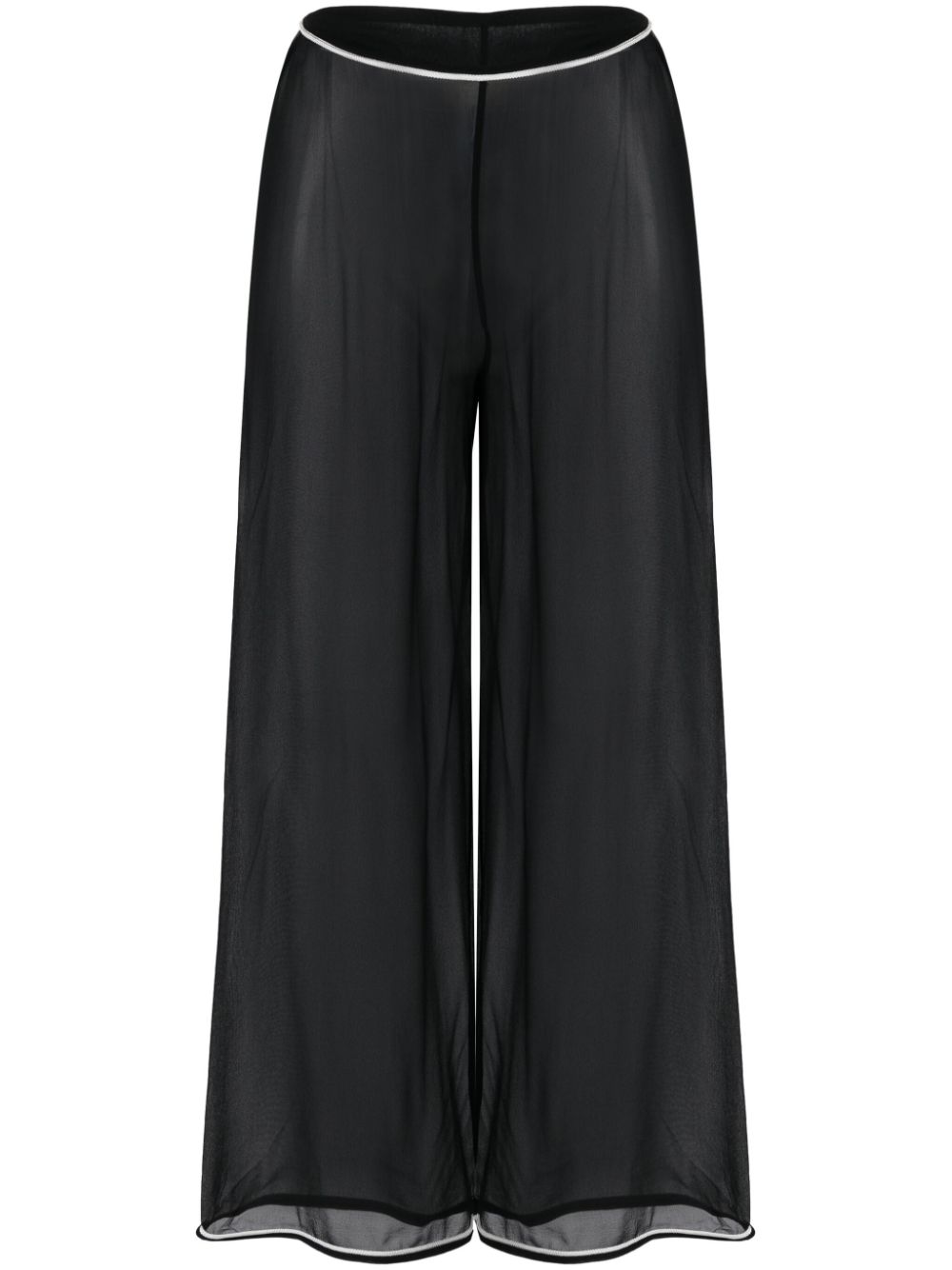 Juana sheer silk trousers - Black