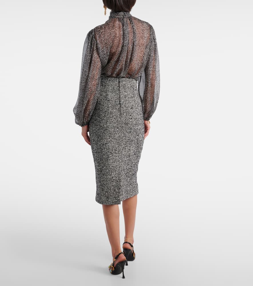 High-rise pencil skirt