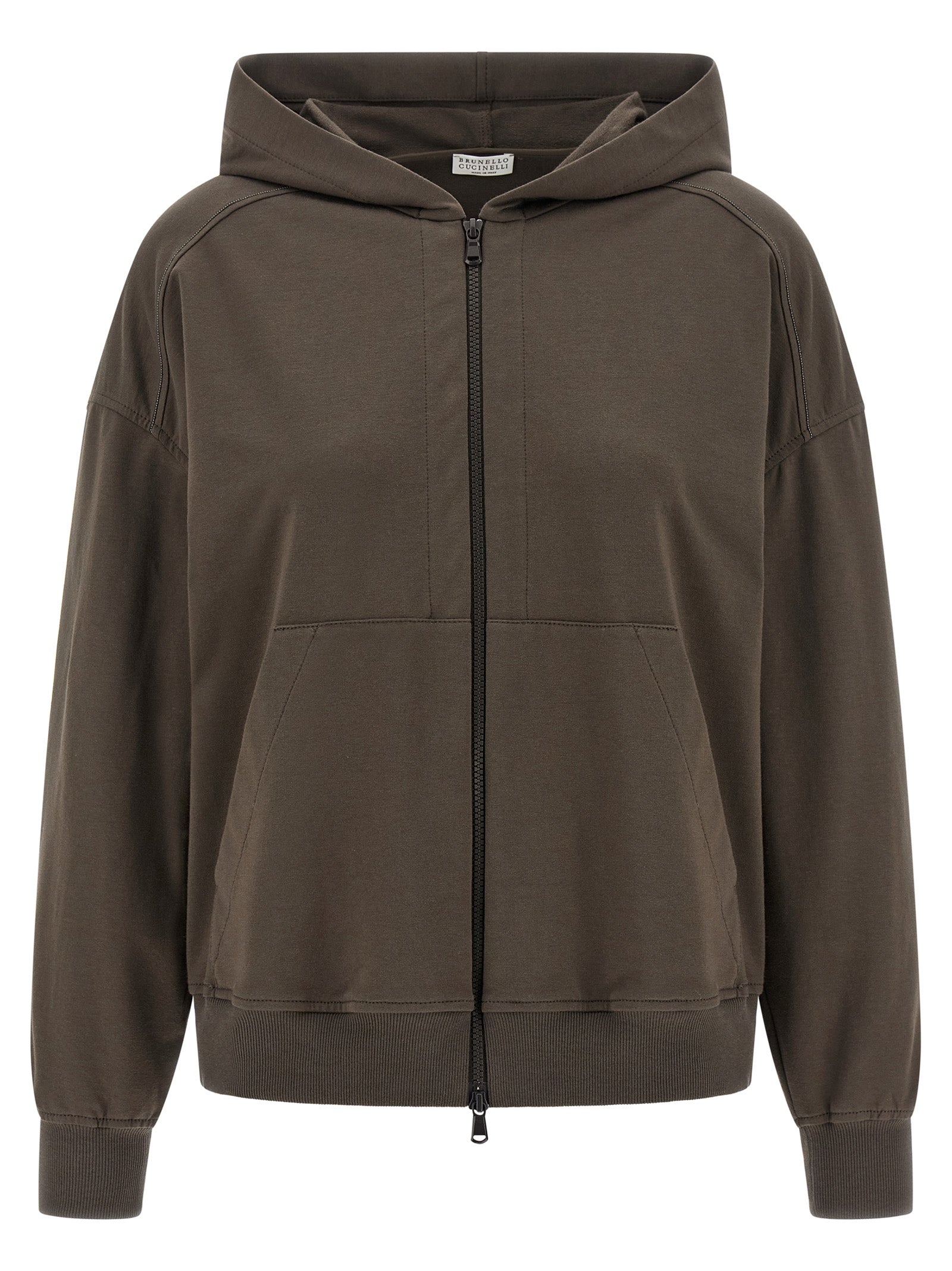 Brushed Cotton Hoodie — Brown