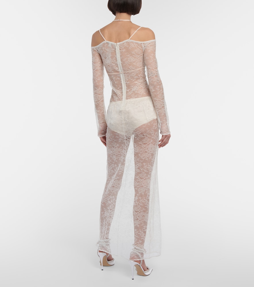 Bridal cutout lace gown
