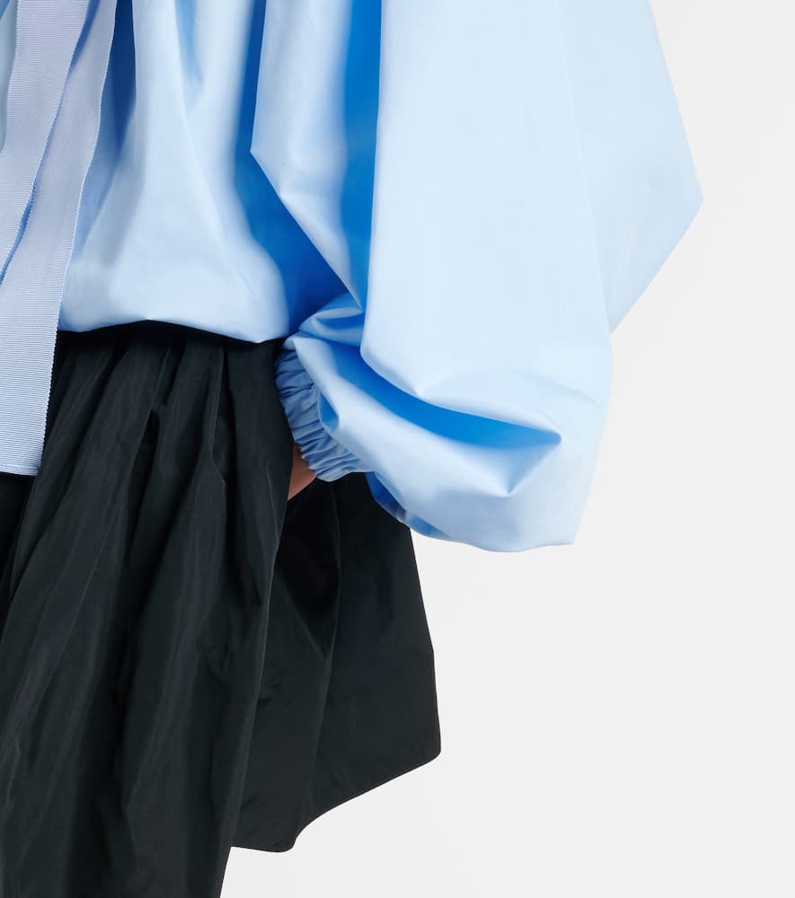 Tie-neck cotton blouse