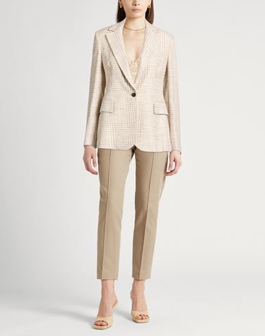 Woman Blazer Beige Size 2 Viscose, Wool, Linen