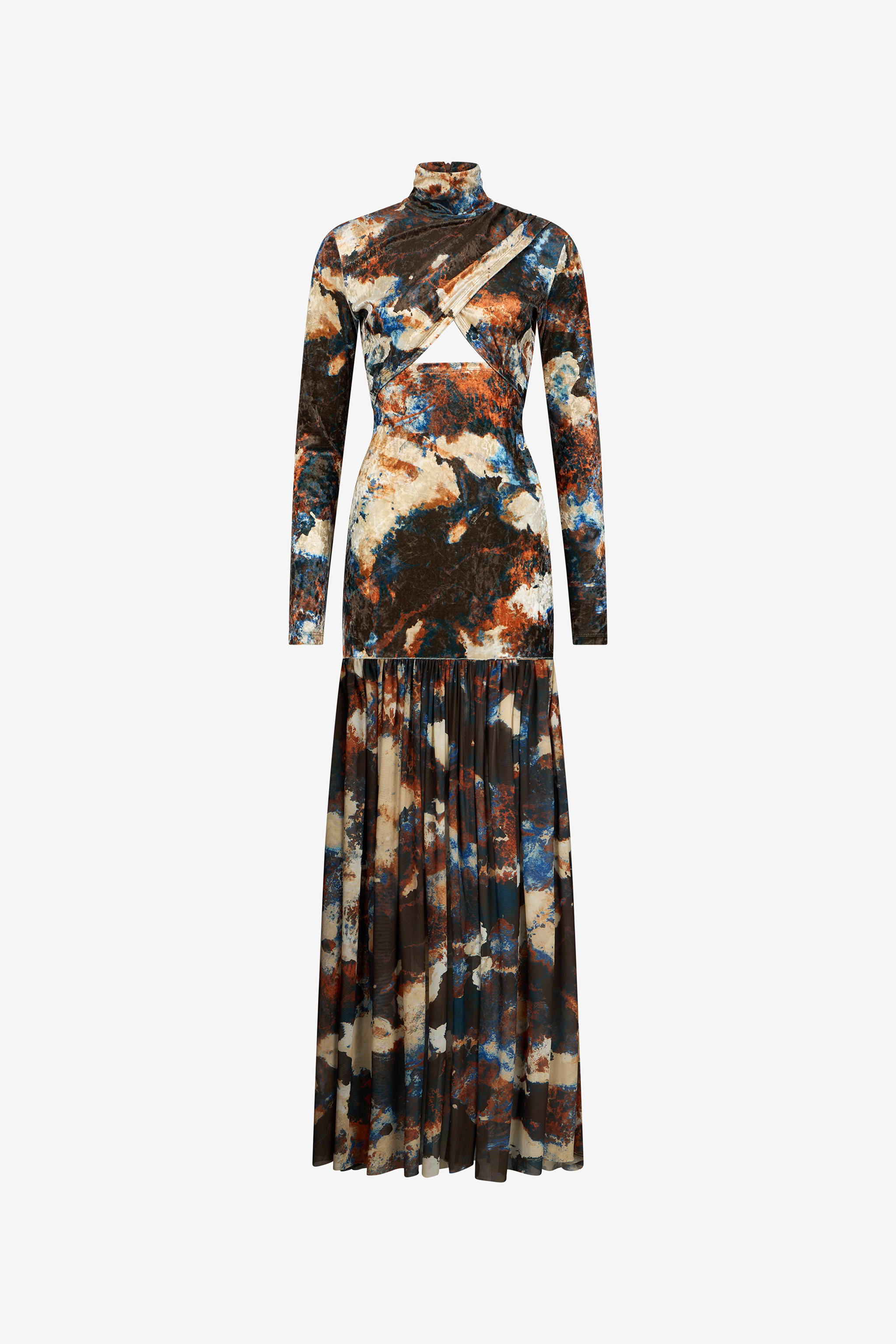Rusty Stain Print Dress Maxi