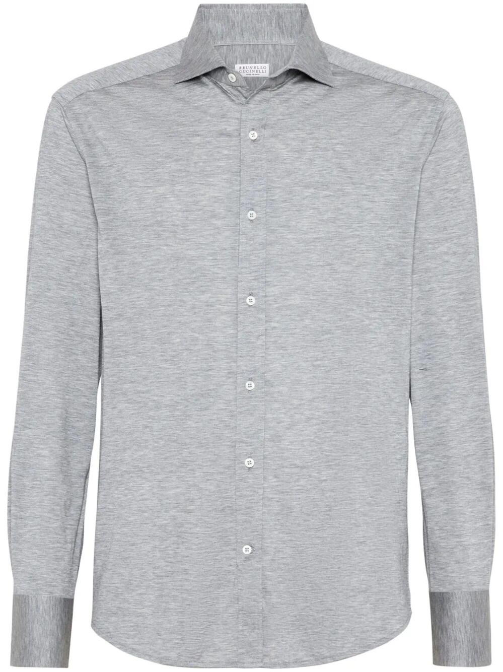 Silk And Cotton Jersey Shirt With Spread Collar
