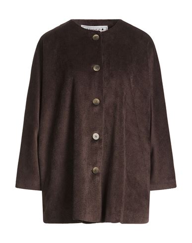 Woman Jacket Dark brown Size S/M Polyester, Nylon, Elastane