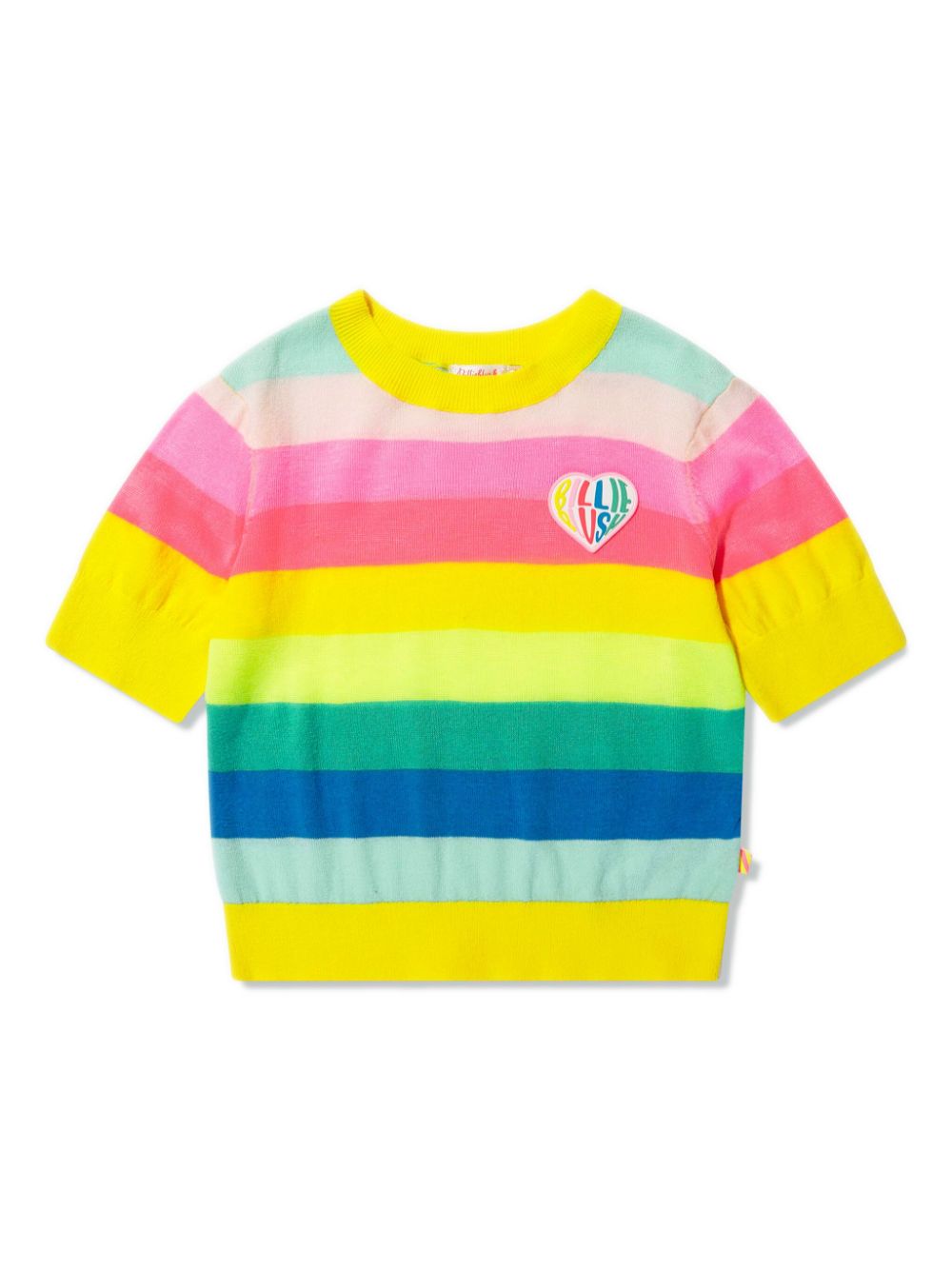 Logo-patch striped knit-cotton T-shirt - Pink