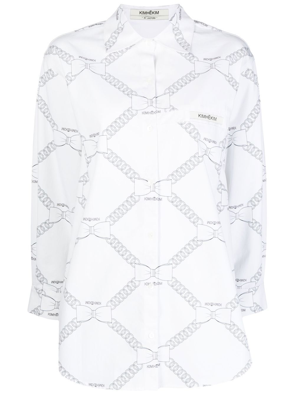 Chain-link print shirt - White