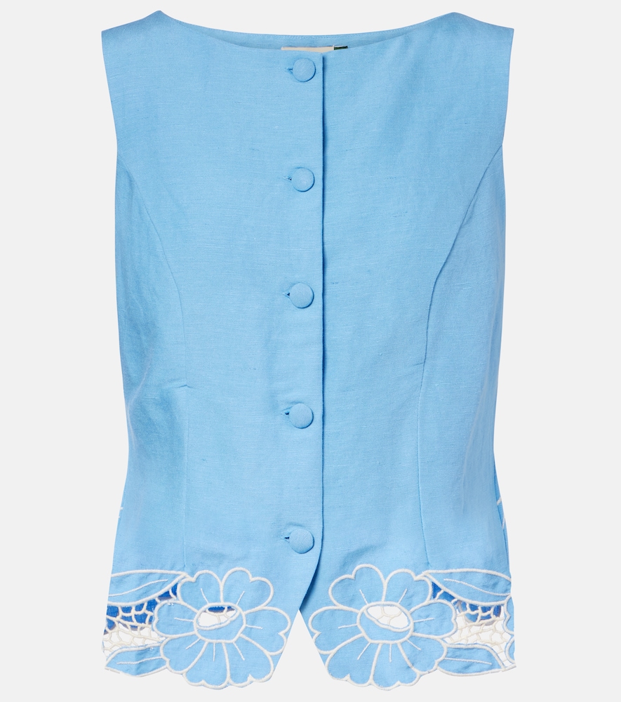 Lucca linen-blend vest