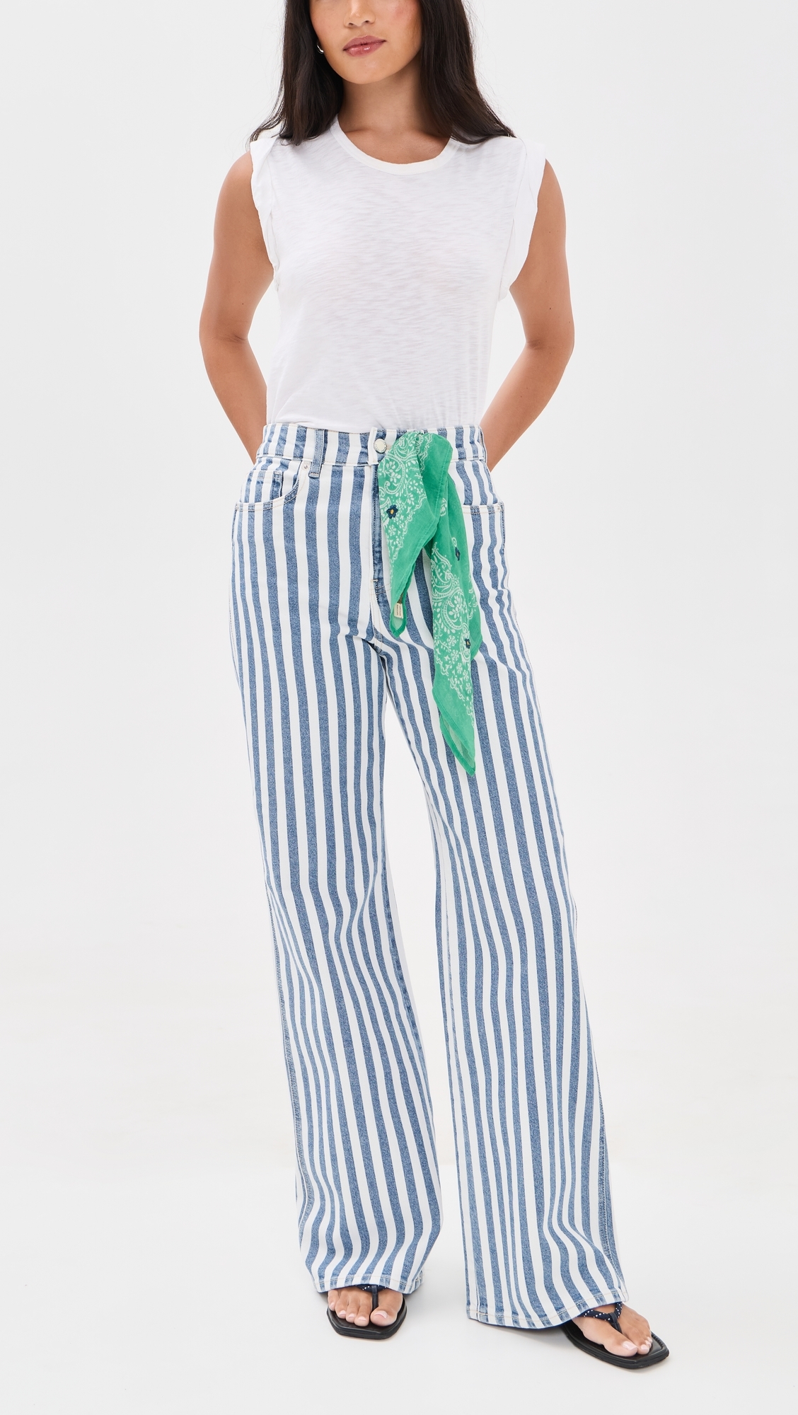 Taylor Striped Jeans saltwater stripe