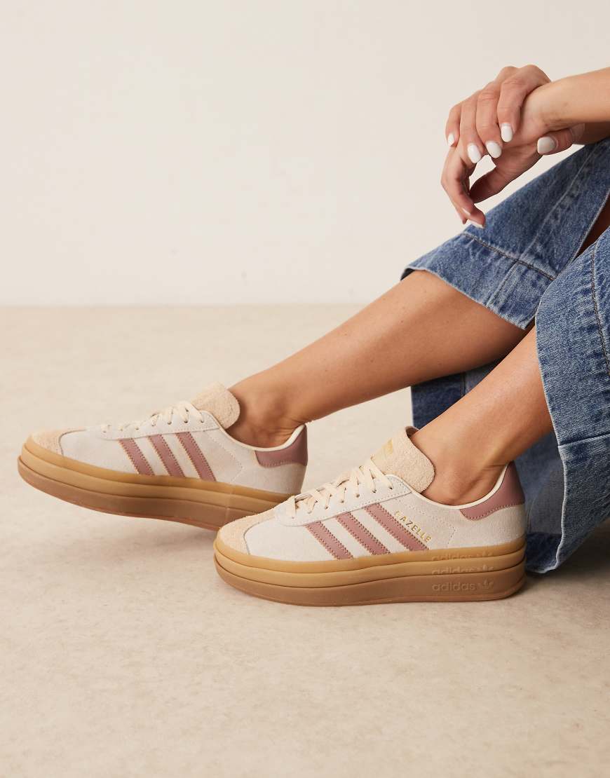 Gazelle Bold sneakers in cream and pink-White