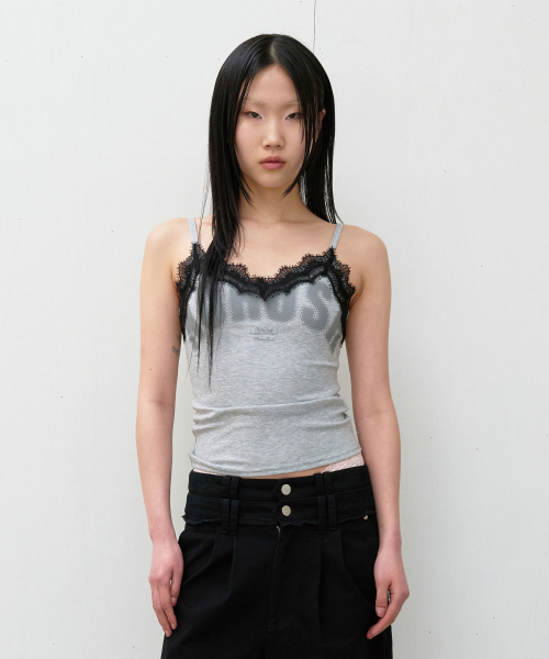 NO RUSH LACE SLEEVELESS GREY