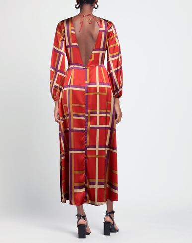 Momoní Woman Maxi dress Tomato red Size 4 Silk, Elastane