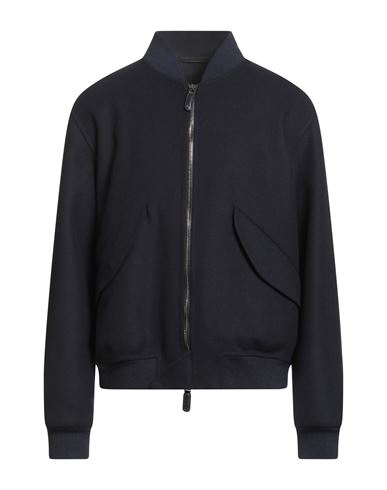 Man Jacket Midnight blue Size 46 Virgin Wool, Polyamide, Cashmere, Elastane