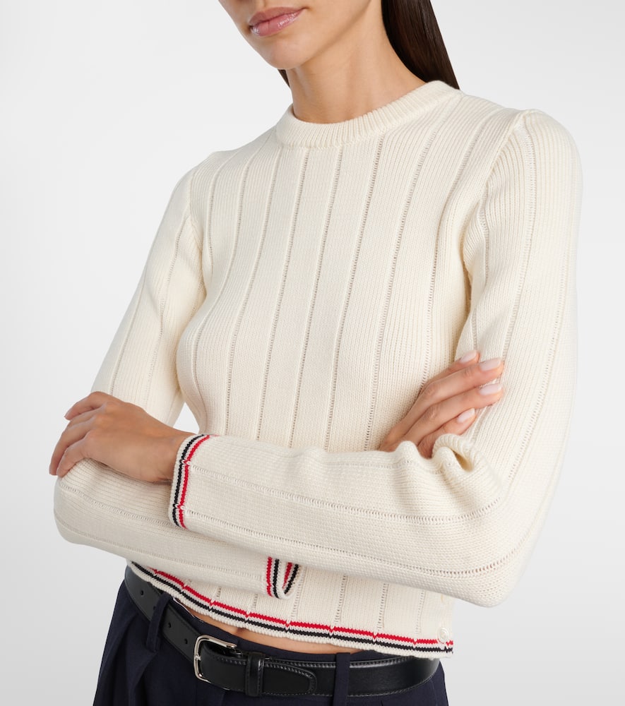 Cable-knit virgin wool sweater