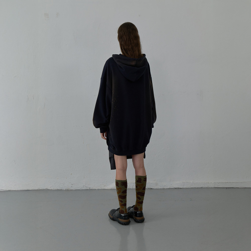 LCDC WASHED LONG ZIP-UP HOODIE