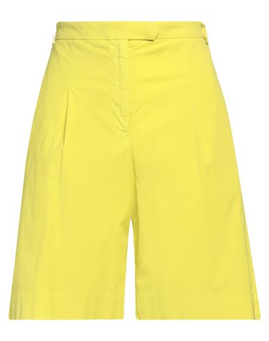 Malìparmi Woman Shorts & Bermuda Shorts Lime green Size 2 Cotton, Polyamide, Elastic fibres