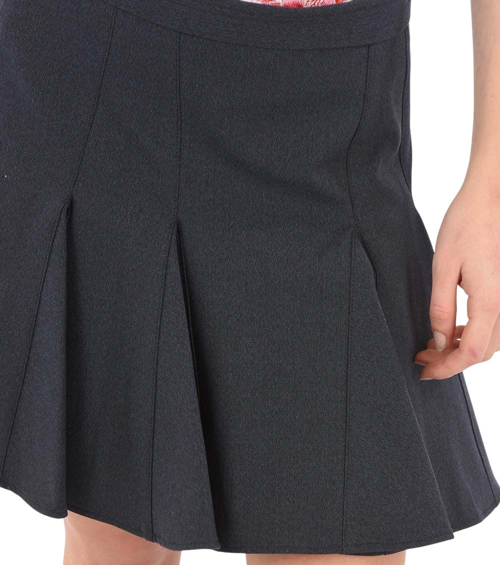 Grey Pleated Mini Skirt
