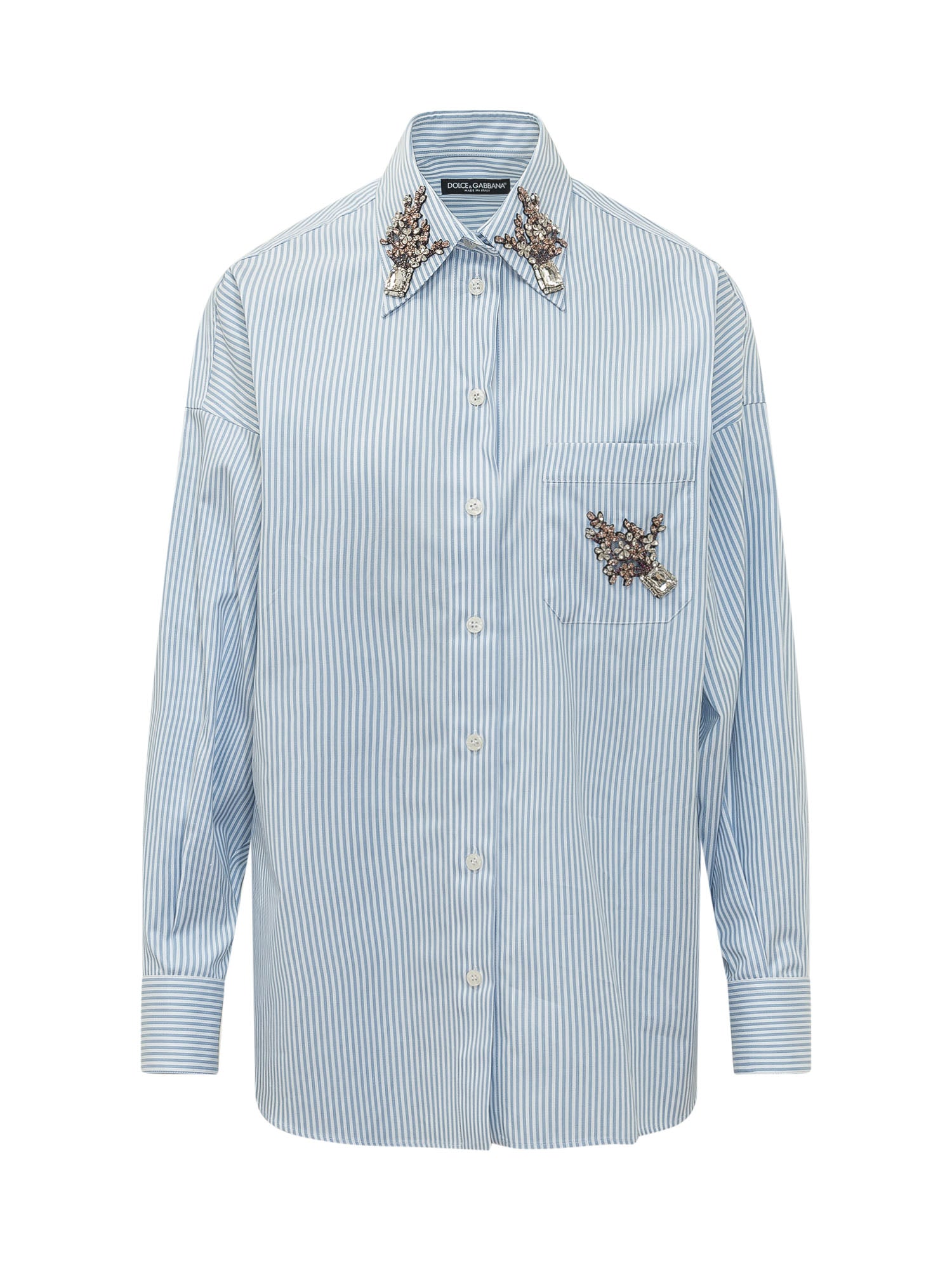Striped Shirt with Jewel Accents