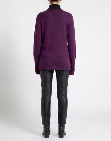 Woman Turtleneck Plum Size L Virgin Wool, Cashmere
