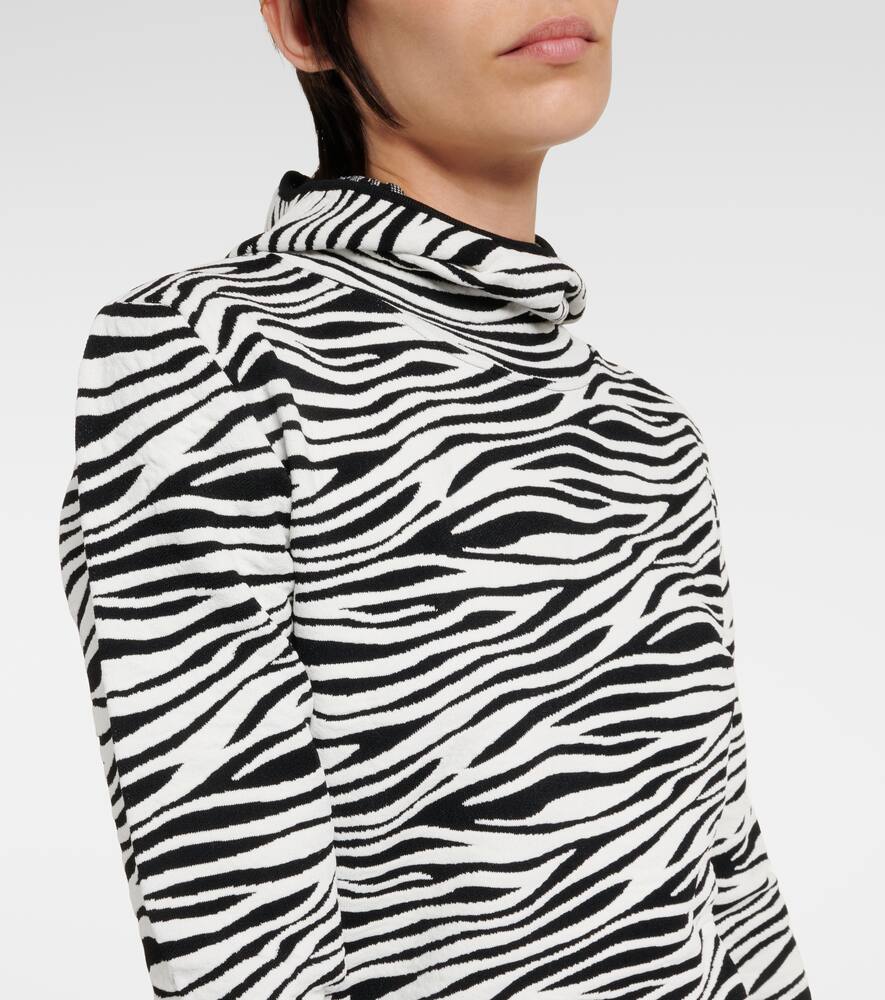 Zoey zebra-print jacquard hoodie