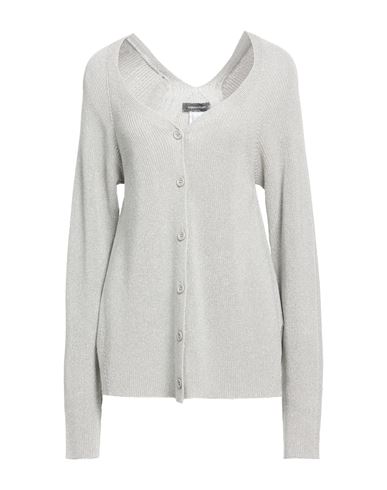 Woman Cardigan Grey Size 14 Cotton, Viscose, Polyester