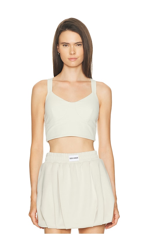 Gold Hinge Bustier Y Back Bra Top in Ivory. - M also in L, S