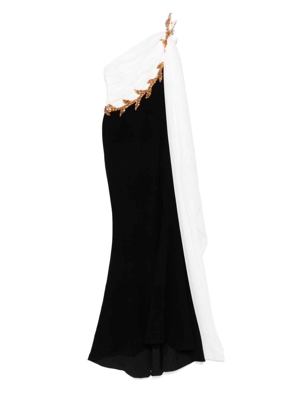 Embellished one-shoulder dress - Black