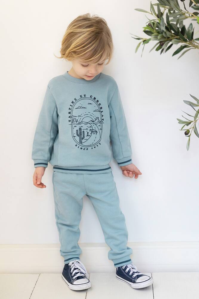 Tartine et Chocolat Baby cotton sweatshirt and sweatpants set