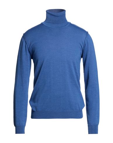 Man Turtleneck Blue Size M Merino Wool, Acrylic