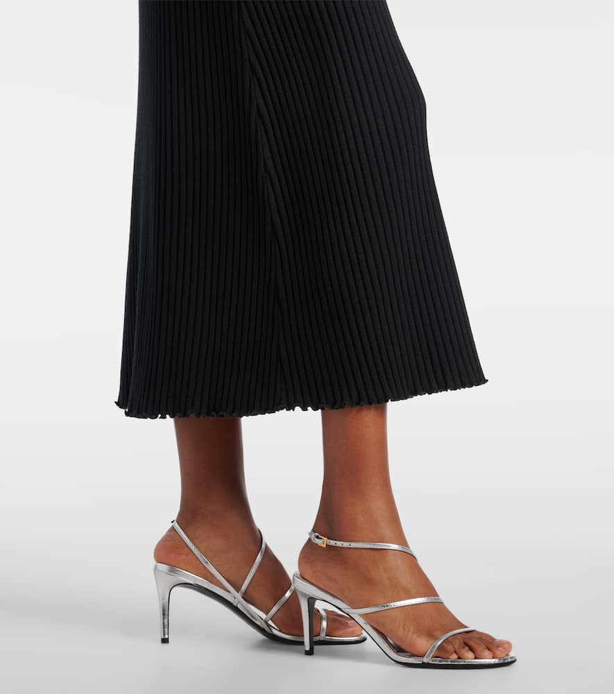 Ribbed-knit cotton-blend maxi dress