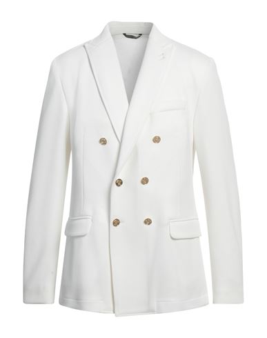 Man Blazer White Size 38 Polyester, Elastane