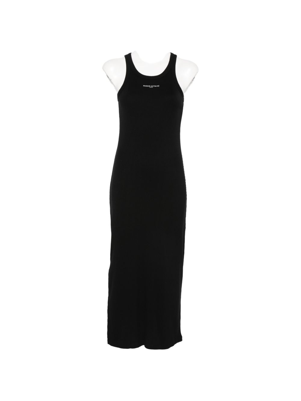 Logo Ribbed Tank Dress — Black