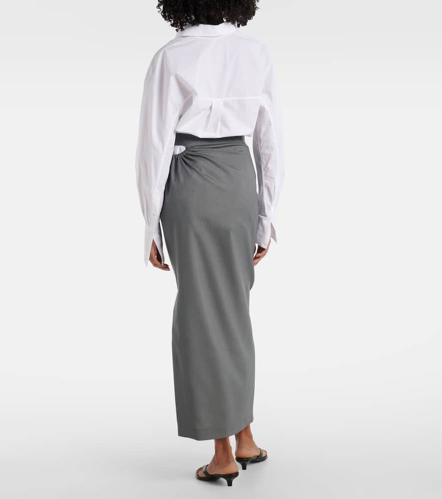 Wool and silk maxi skirt
