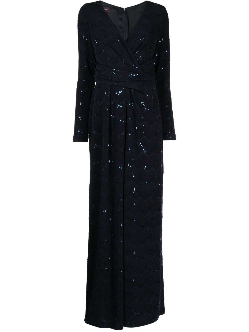 Sequin-embellished draped jumpsuit - Blue