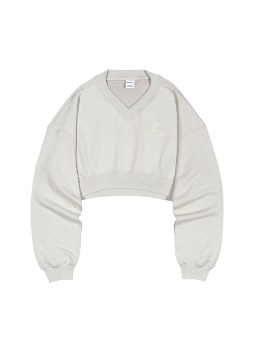 V-neck crop sweatshirt