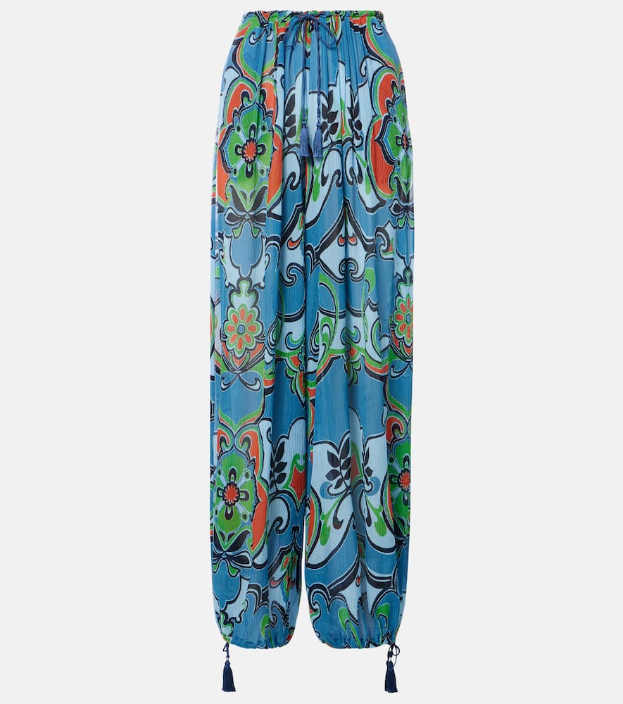 Printed wide-leg pants
