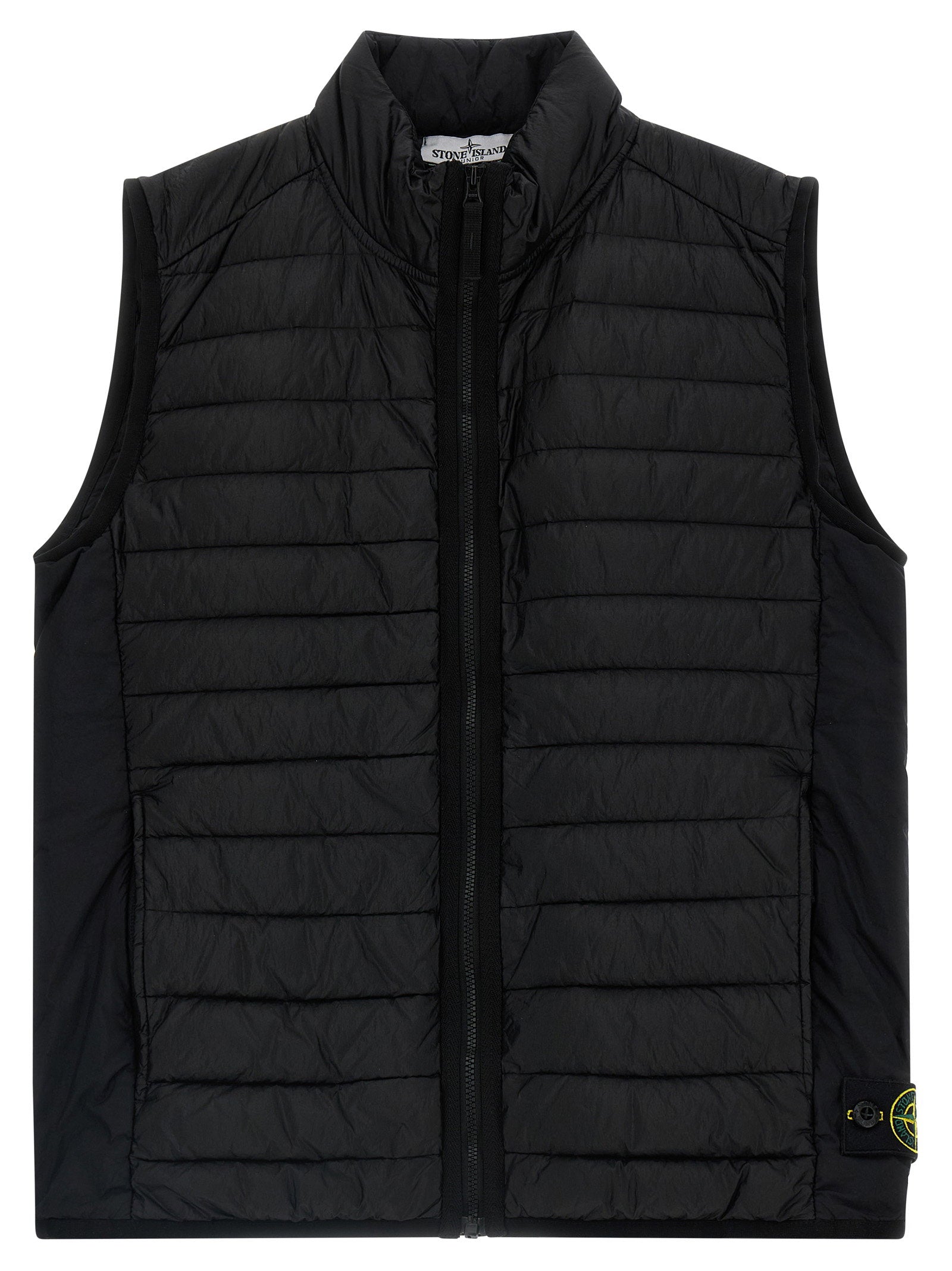 Quilted Recycled Nylon Vest — Black