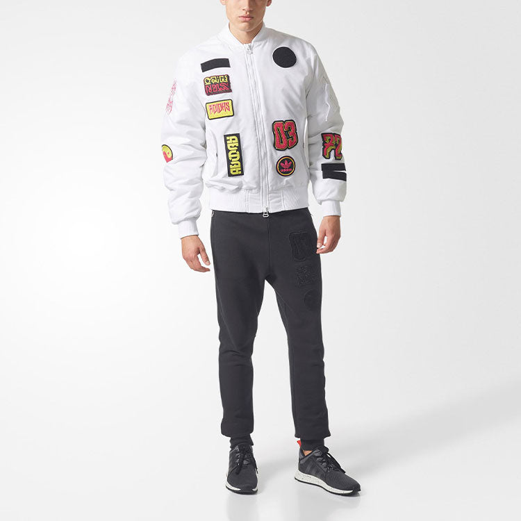 Originals Men's Logo Padded Bomber Jacket Pilot Jacket White