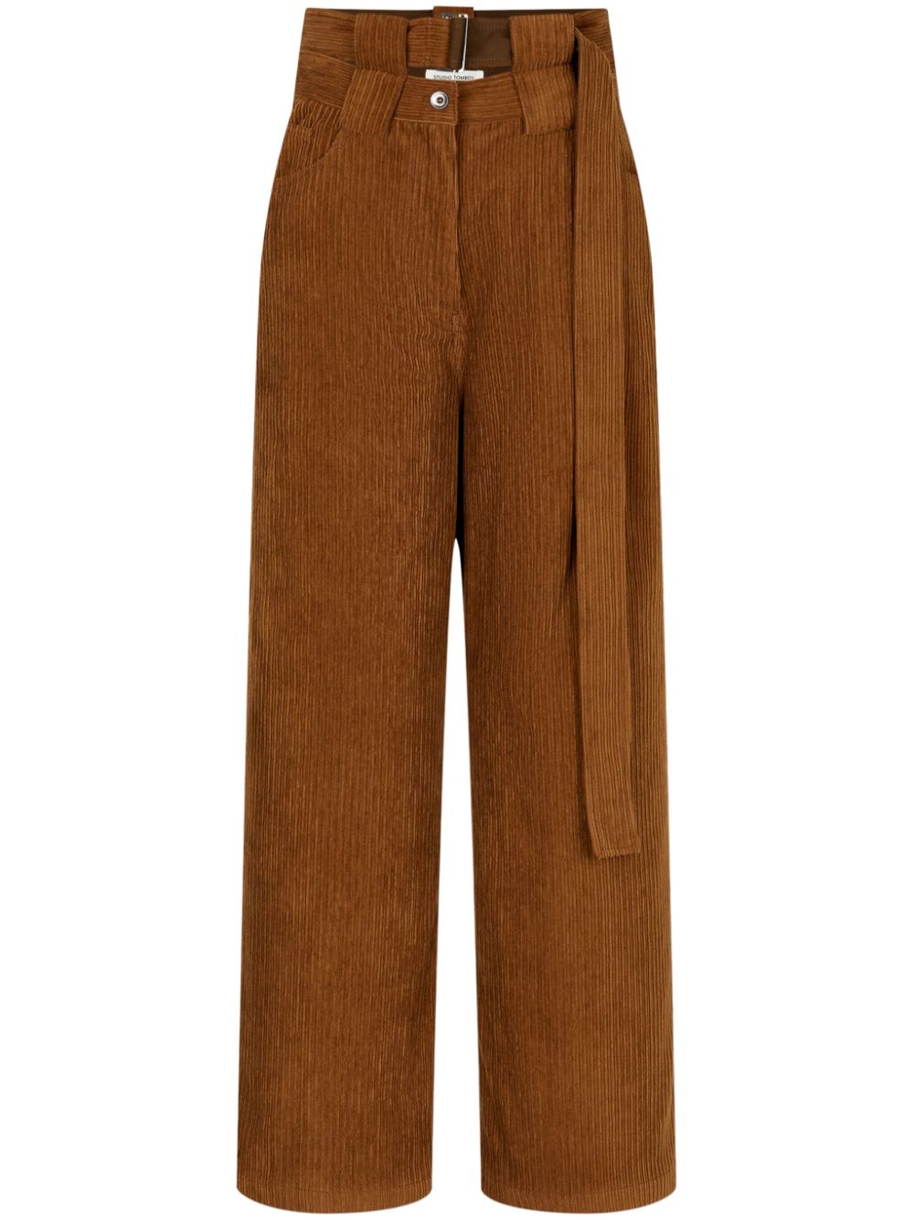 Corduroy press-creased trousers - Brown